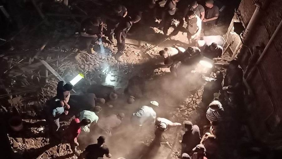 محافظة الجيزة تصدر بيانا بشأن انهيار عقار في العمرانية ووفاة