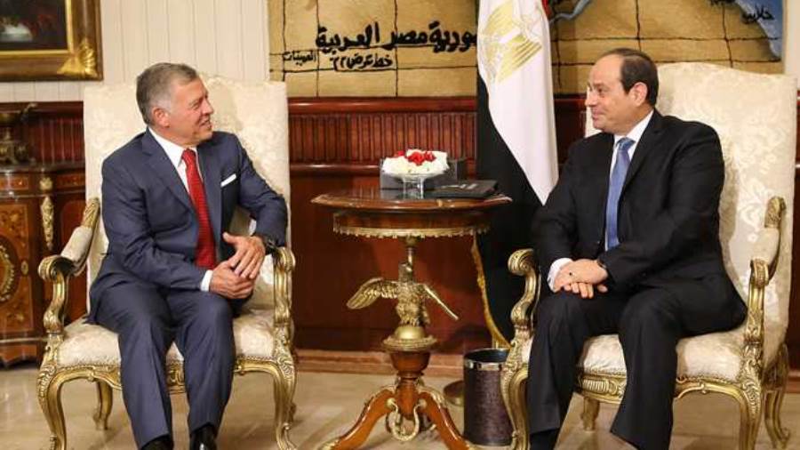 السيسي والملك عبدالله الثاني يبحثان هاتفيا القضية الفلسطينية