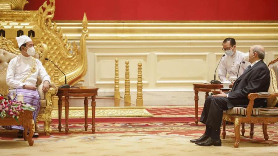 استقبال رئيس ميانمار للسفير شريف الليثي