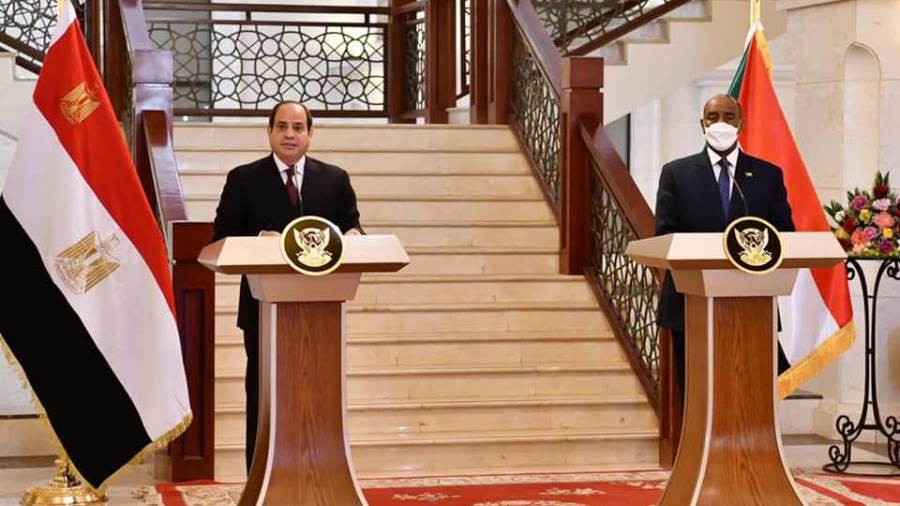 السيسي خلال المؤتمر الصحفي عقب مباحثاته مع رئيس مجلس السيادة