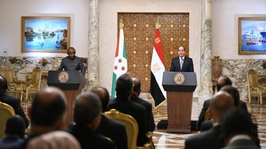 تافاصيل المؤتمر الصحفي للرئيس السيسي مع نظيره البوروندي فيدي تافاصيل المؤتمر الصحفي للرئيس السيسي مع نظيره البوروندي فيدي