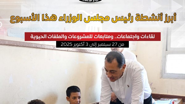 بينها افتتاح مشروعات خدمية.. أبرز أنشطة رئيس مجلس الوزراء خلال 7 أيام