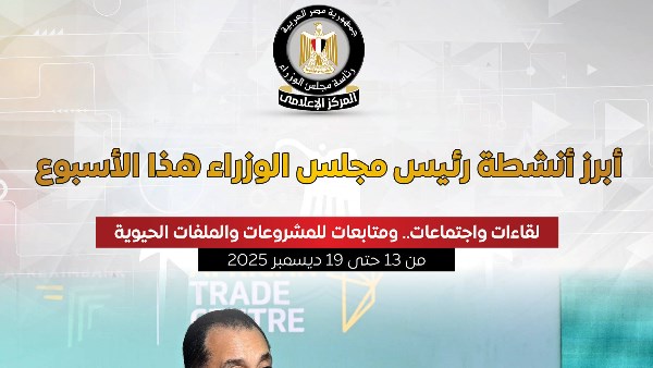 بالإنفوجراف.. أبرز أنشطة رئيس مجلس الوزراء هذا الأسبوع