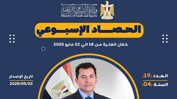 بالتفاصيل.. الحصاد الأسبوعي لأبرز أنشطة وزارة الرياضة بالتفاصيل.. الحصاد الأسبوعي لأبرز أنشطة وزارة الرياضة