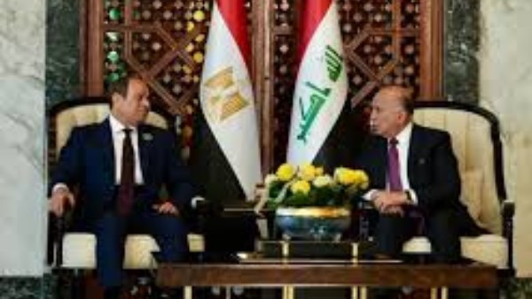 الرئيس السيسي ووزير الخارجية العراقي الرئيس السيسي ووزير الخارجية العراقي