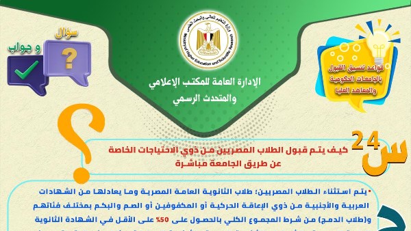 8 كليات تقبل الطلاب ذوى الاحتياجات 8 كليات تقبل الطلاب ذوى الاحتياجات