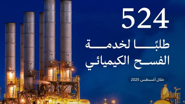 524 طلبًا للفسح الكيميائي في أغسطس 2025 لتعزيز الاستثمار الصناعي في السعودية 524 طلبًا للفسح الكيميائي في أغسطس 2025 لتعزيز الاستثمار الصناعي في السعودية