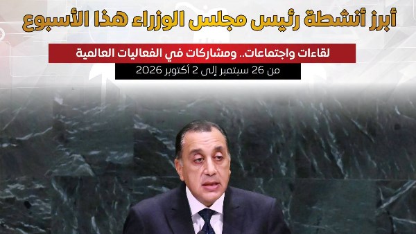  أبرز أنشطة رئيس مجلس الوزراء هذا الأسبوع