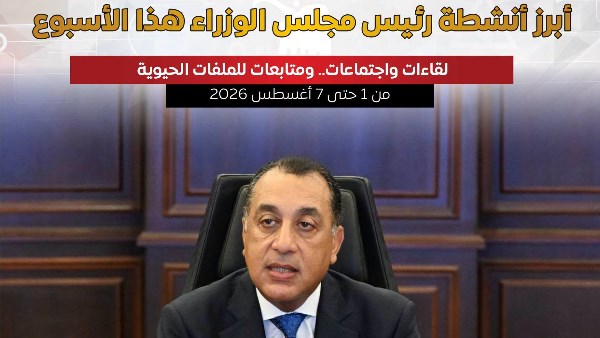 أبرز أنشطة رئيس الوزراء هذا الأسبوع